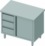 Meuble Bas Cuisine Inox - Porte & 3 Tiroirs à Gauche - Gamme 700 - Stalgast – Image 2