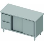 Meuble Bas Cuisine Inox - Porte Coulissante & 2 Tiroirs - Gamme 700 - Stalgast – Image 5