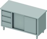 Meuble Bas Cuisine Inox - Porte Coulissante & 3 Tiroirs - Gamme 700 - Stalgast – Image 4