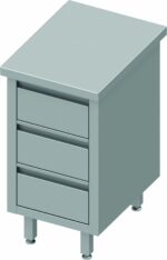 Meuble Bas Cuisine Inox Sans Dosseret  - 3 Tiroirs - Gamme 700 - Stalgast – Image 4
