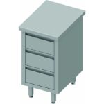 Meuble Bas Cuisine Inox Sans Dosseret  - 3 Tiroirs - Gamme 700 - Stalgast – Image 3