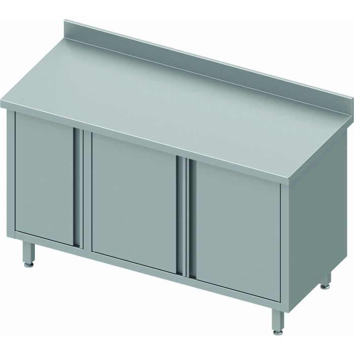 Meuble Bas Inox Avec Dosseret  & Cloison - Petit Placard à Gauche - Gamme 600 - Stalgast – Image 3