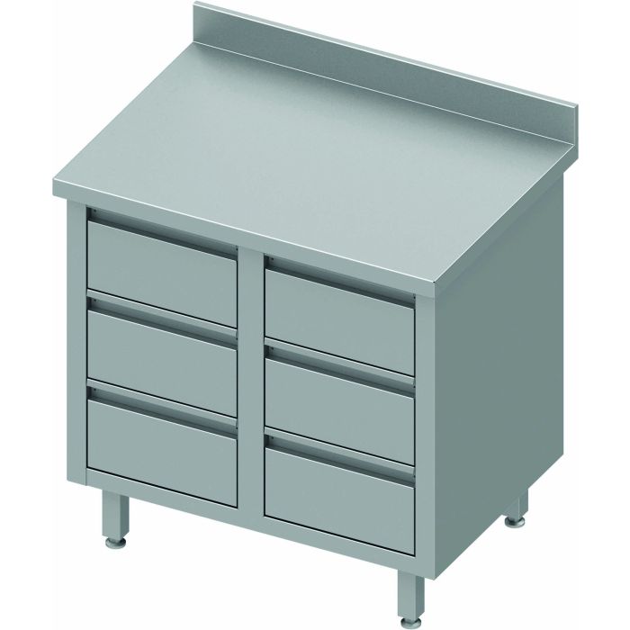Meuble Bas Inox Dosseret Et 6 Tiroirs - Profondeur 700 - Stalgast – Image 3