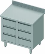 Meuble Bas Inox Dosseret Et 6 Tiroirs - Profondeur 700 - Stalgast – Image 2