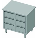 Meuble Bas Inox Professionnel Avec 6 Tiroirs - Profondeur 700 - Stalgast