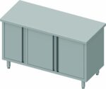 Meuble Bas Inox Sans Dosseret - 3 Portes & Sans Cloison - Gamme 600 - Stalgast – Image 4