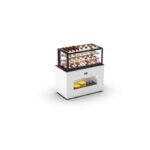 Buffet Neutre Série Integra avec Vitrine Supérieur - Accès Arrière et Frontal -1400 / 1720 mm - Etagères réglables - Sayl