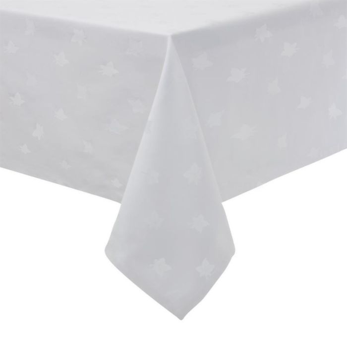 Nappe Blanche Coton Motifs Feuilles 1780 x 2750 mm - Mitre – Image 1