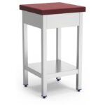 Billot de Boucher Professionnel Absorption Améliorée en Inox et Polyethylène Rouge - Fricosmos – Image 5