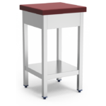 Billot de Boucher Professionnel Absorption Améliorée en Inox et Polyethylène Rouge - Fricosmos – Image 3