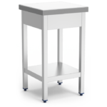 Billot de Boucher Professionnel Absorption Améliorée en Inox et Polyethylène Blanc - Fricosmos