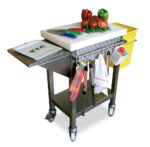 Billot de Boucher en Polyéthylène Blanc et Inox Spécial Desserte Barbecue - Fricosmos – Image 2