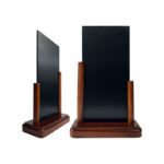 Porte menu de table en Bois acajou ardoise 20 x 10 cm - Lot de 2 - Interface PLV – Image 2