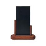 Porte menu de table en Bois acajou avec ardoise 20 x 10 cm - Lot de 2 - Interface PLV – Image 4