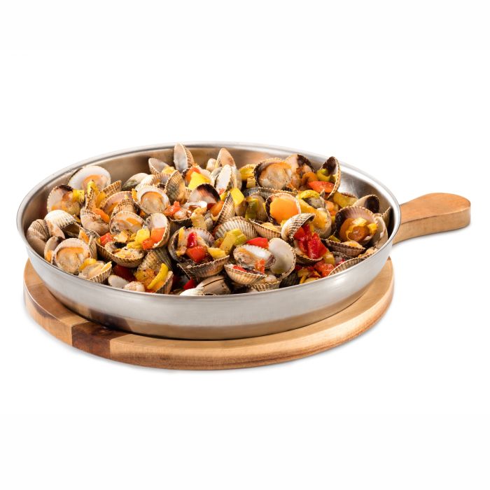 Planche de Présentation Ronde Inox et Bois Ø 20 à 26 cm - Pujadas – Image 1