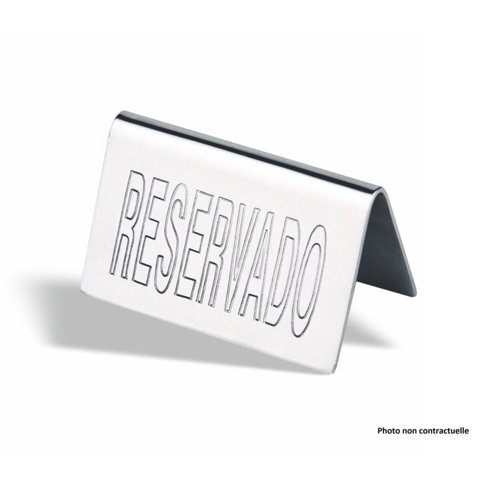 Plaque de Table Réservé en Inox 5 x 10 cm – Pujadas
