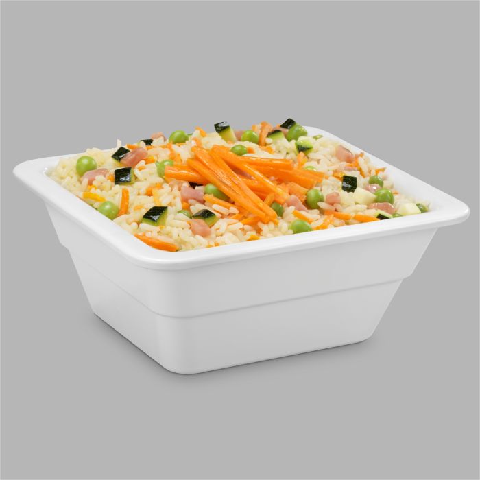Plat en Mélamine Blanc GN 1/6 – H 65 à 100 mm – Pujadas