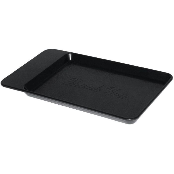 Plateau à addition avec " Merci" plastique ABS noir - 19 x 11 cm – Image 1