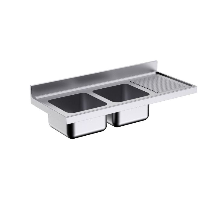Plonge Inox deux Bacs Gamme 600 avec Egouttoir – Distform