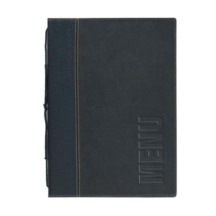 Protège-menus contemporain Securit noir -Format A5