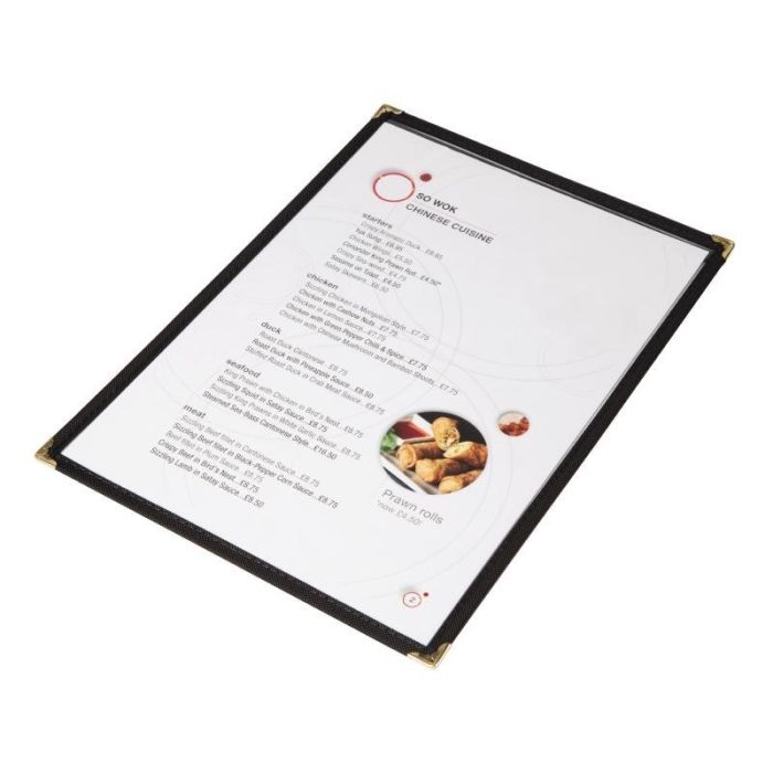 Protège-Menus Style Américain Noirs - Format A4 - Olympia – Image 1