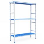 Rayonnage Aluminium 3 Niveaux Compatible Bac GN 1/1 -  L 715 à 1950 mm - Pujadas