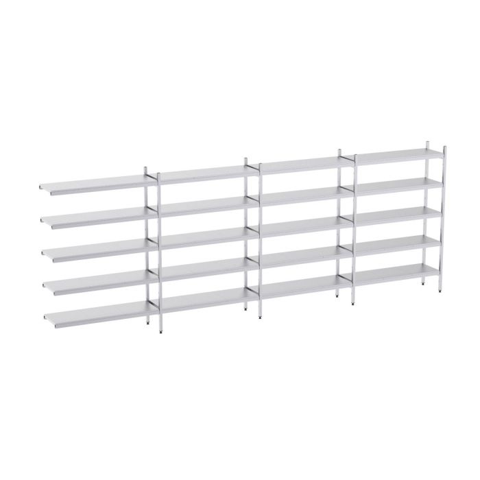 Rayonnage en Acier Inoxydable d'Angle - 6020 à 6520 mm - 5 Niv - P400 - Distform' – Image 5