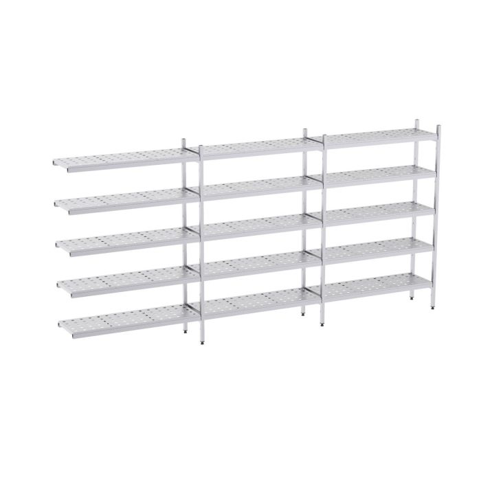 Rayonnage en Acier Inoxydable d'Angle Clayettes Perforées - 4090 à 4920 mm - 5 Niv - P400 - Distform' – Image 5