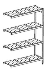 Rayonnage en Acier Inoxydable d'Angle Clayettes Perforées - 5020 à 5920 mm - 4 Niv - P500 - Distform' – Image 4
