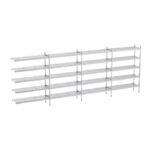 Rayonnage en Acier Inoxydable d'Angle Clayettes Perforées - 6020 à 6520 mm - 5 Niv - P400 - Distform'