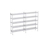 Rayonnage en Acier Inoxydable Linéaires Clayettes Perforées - 2090 à 2990 mm - 5 Niv - P400 - Distform