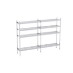 Rayonnage en Acier Inoxydable Linéaires Clayettes Perforées - 3090 à 3920 mm - 4 Niv - P500 - Distform