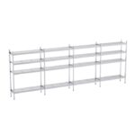 Rayonnage en Acier Inoxydable Linéaires Clayettes Perforées - 5050 à 5950 mm - 4 Niv - P500 - Distform