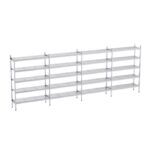Rayonnage en Acier Inoxydable Linéaires Clayettes Perforées - 6050 à 6550 mm - 5 Niv - P400 - Distform
