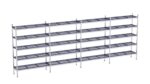 Rayonnage en Inox Linéaires avec Clayettes 5 Niveaux en Polypropylène P.500mm et L.6050 à 6550mm - Distform – Image 4