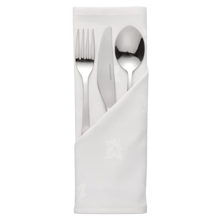 serviette_blanche_en_coton_motif_feuille_de_lierre_450_x_450_mm_lot_de_10_14_15eb_5 Serviette Blanche en Coton Motif Feuille de Lierre 450 x 450 mm Lot de 10 - Mitre – Image 1