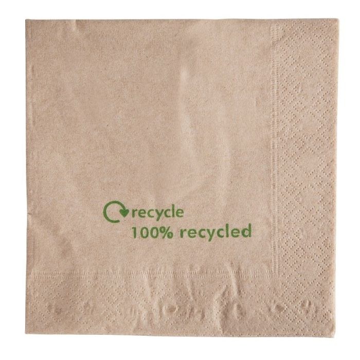 Serviettes double épaisseur en papier recyclé 330 mm - Carton de 2000 – Image 1