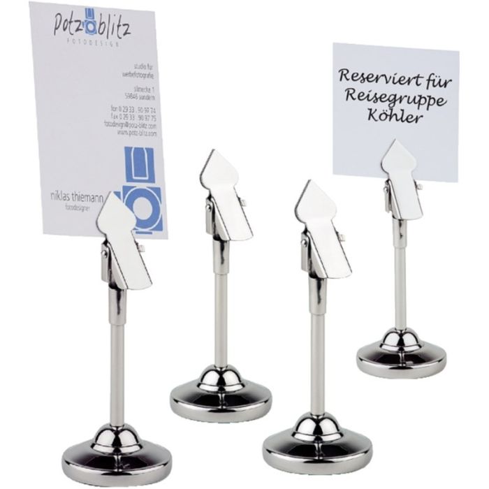 Supports inox de numéros de table APS – 105 mm – Lot de 4