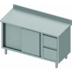 Table Armoire Inox - Porte Coulissante & 2 Tiroirs à Droite - Gamme 600 - Stalgast – Image 3
