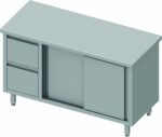 Table Armoire Inox - Porte Coulissante & 2 Tiroirs - Gamme 600 - Stalgast – Image 2