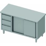Table Armoire Inox - Porte Coulissante & 3 Tiroirs - Gamme 600 - Stalgast – Image 5
