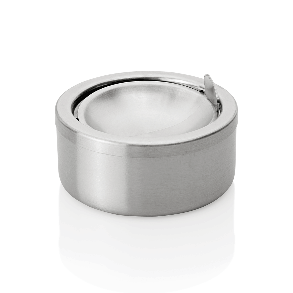 Cendrier a ouverture par pression en Acier Inoxydable H 60 mm Ø 115 mm – Was Germany