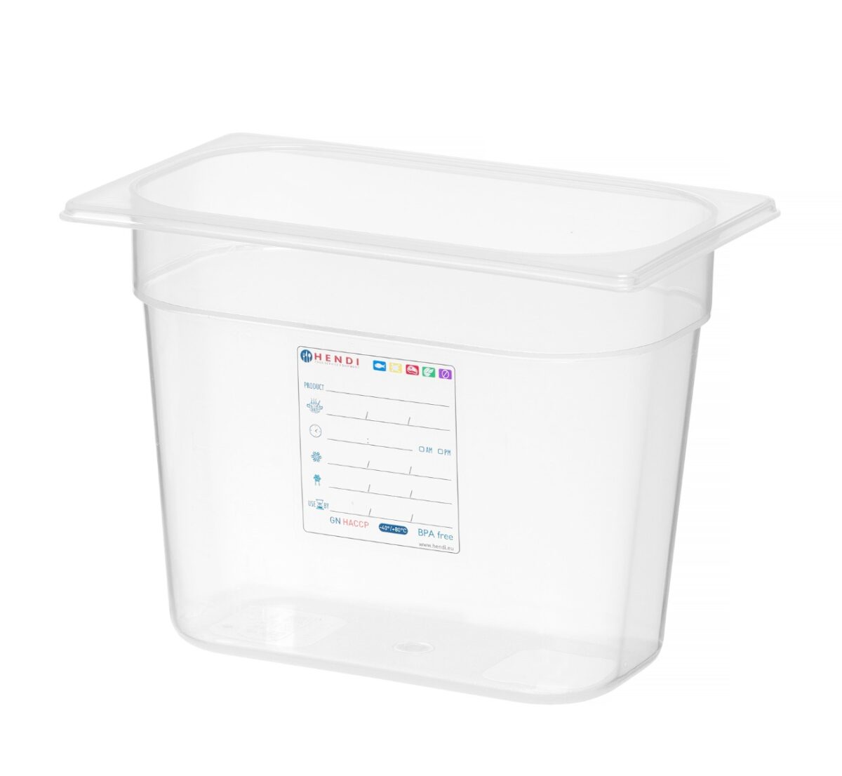Bac Gastronorme GN 1/4 5,5L Transparent 265x162x(P)200 mm – Hendi