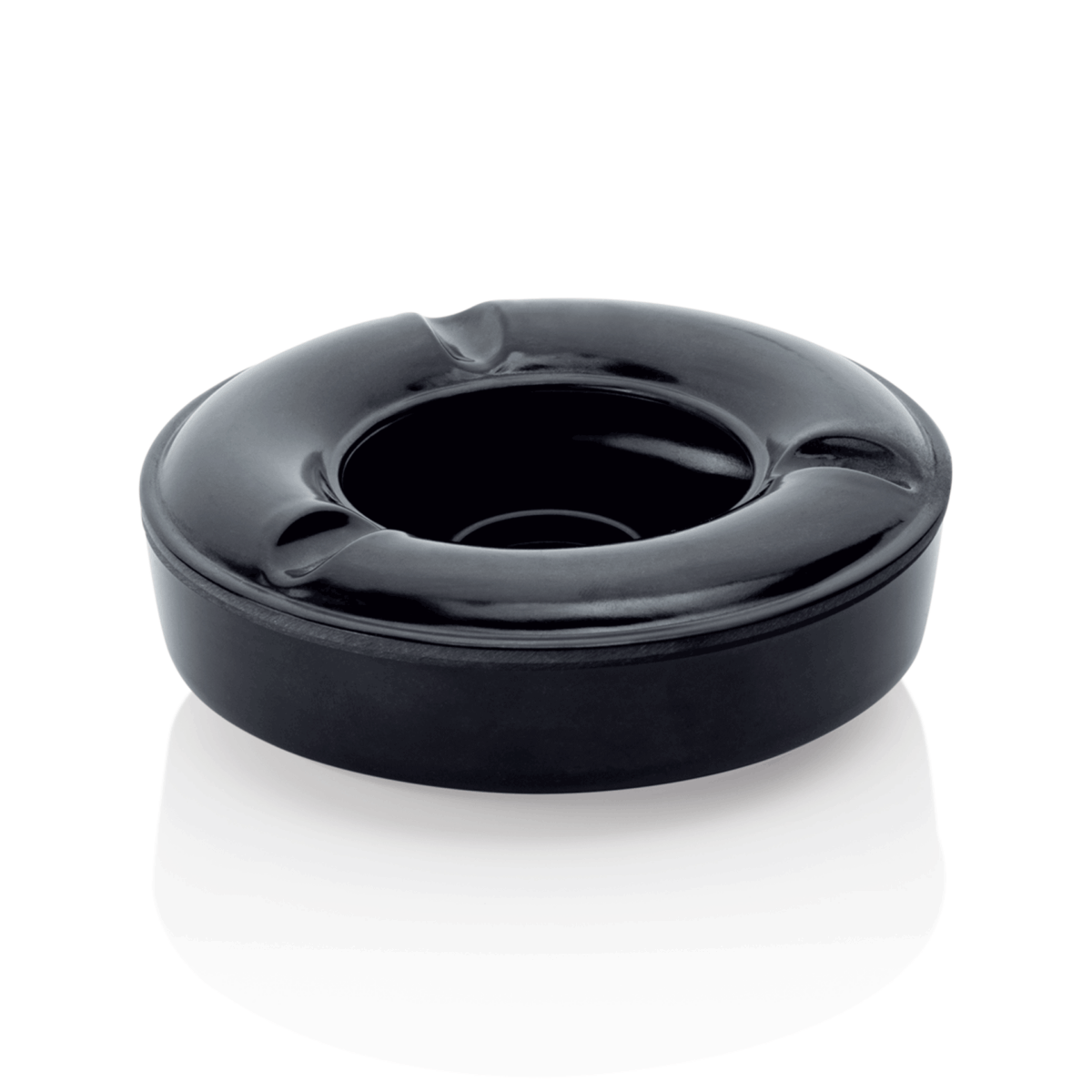Cendrier coupe-vent en Mélamine noir H 40 mm Ø 125 mm – Lot de 6 – Was Germany