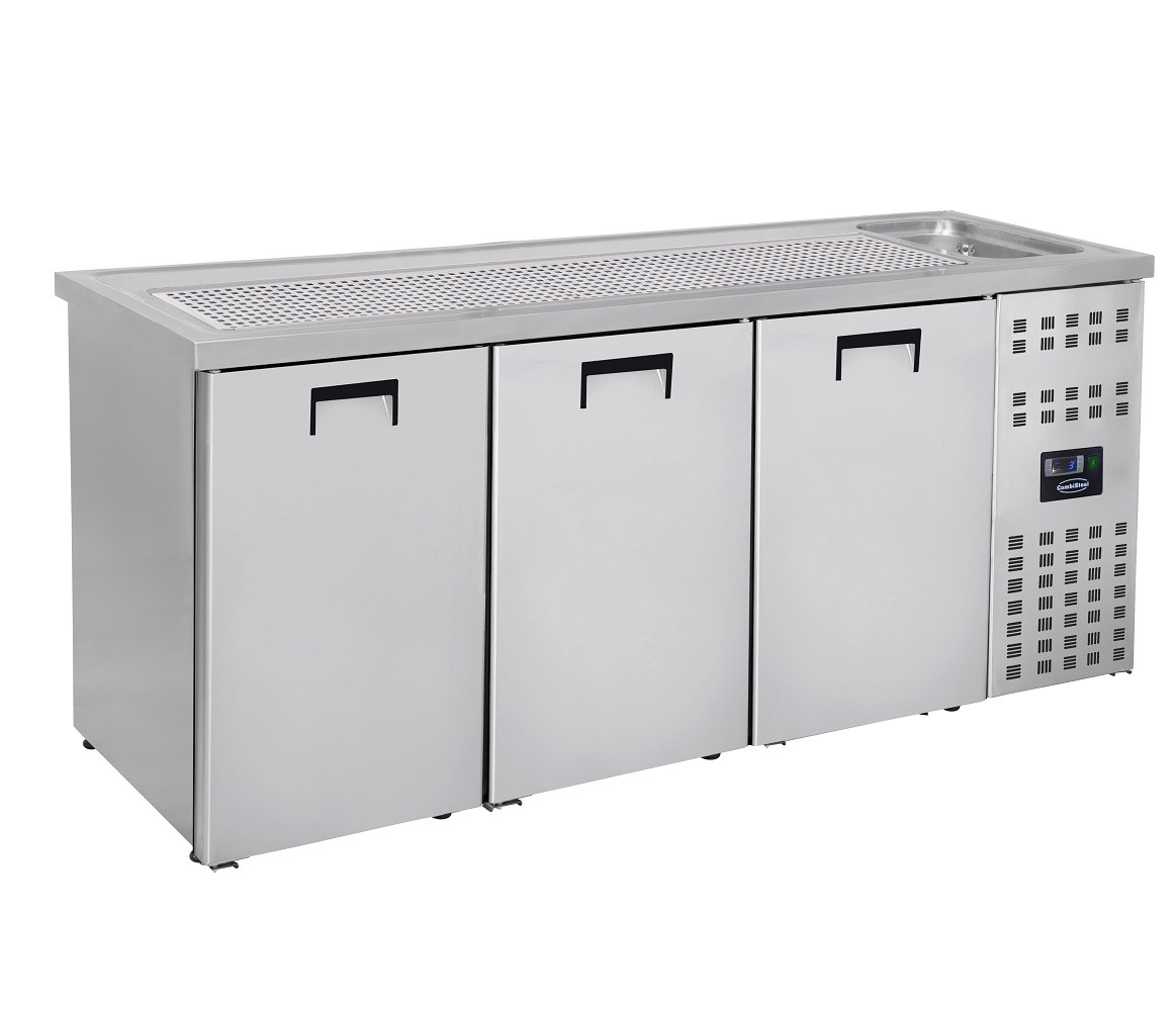 Refroidisseur de Boisson Avec Evier à Droite – 3 Portes – Combisteel