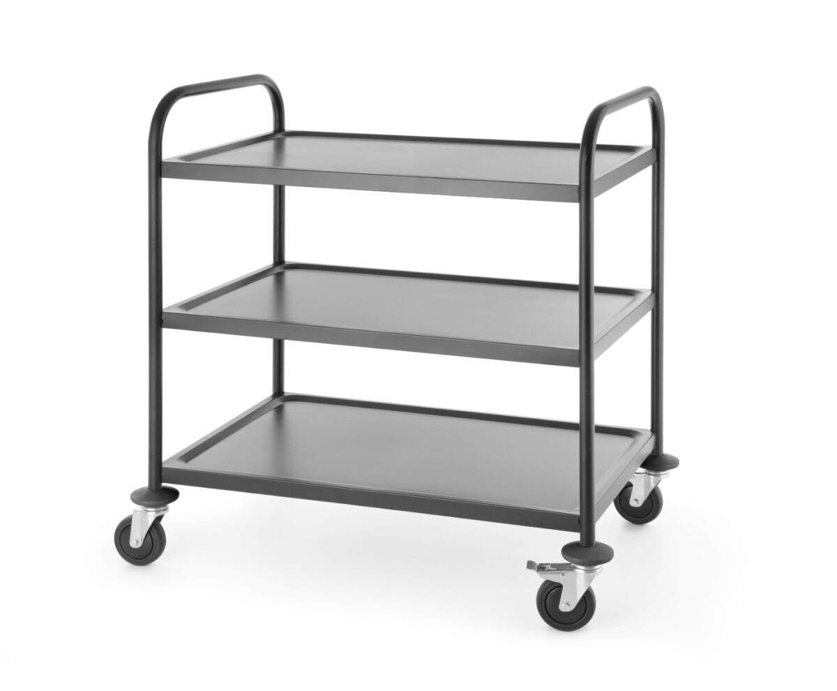 Chariot de Service Inox Finition Noir Mat 905x585x(H)945mm – Hendi