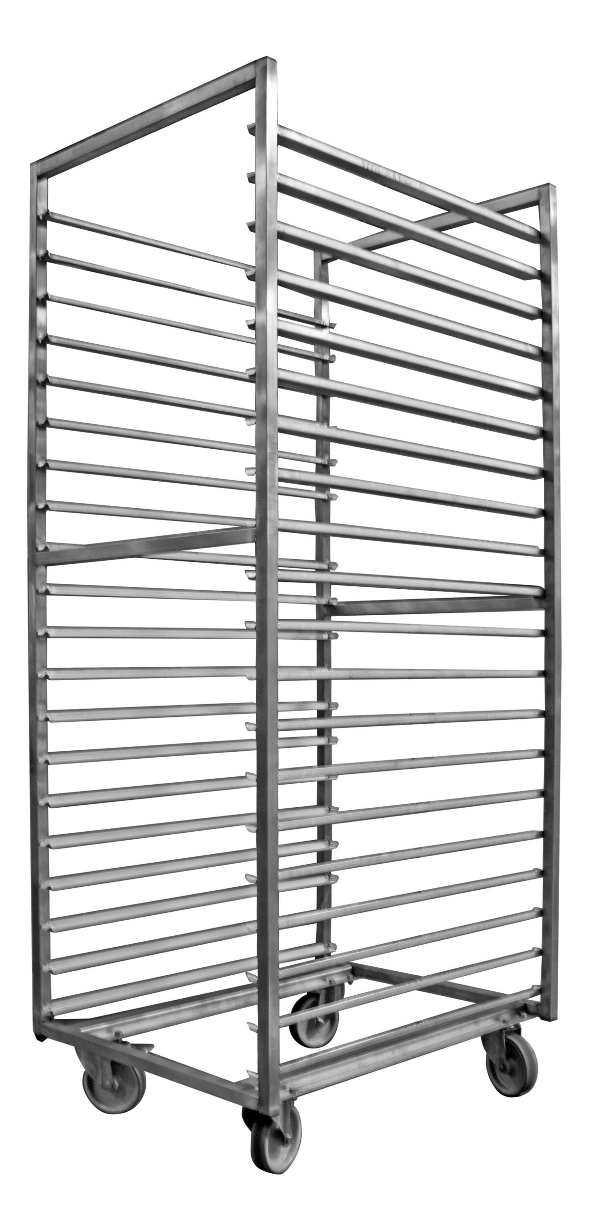 Chariot de Stockage 800 x 600 mm – 20 Niveaux Chape Inox sans Frein – L2G