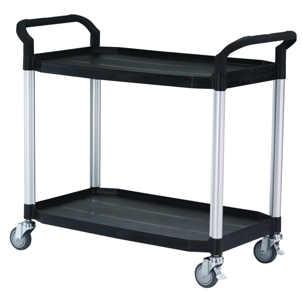 Chariot de service polypropylène Noir 2 Plateaux 1100 x 520 x H950 mm