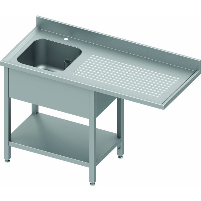 Plonge Inox avec Dosseret - Profondeur 600 - Passage Lave Vaisselle - Stalgast – Image 1