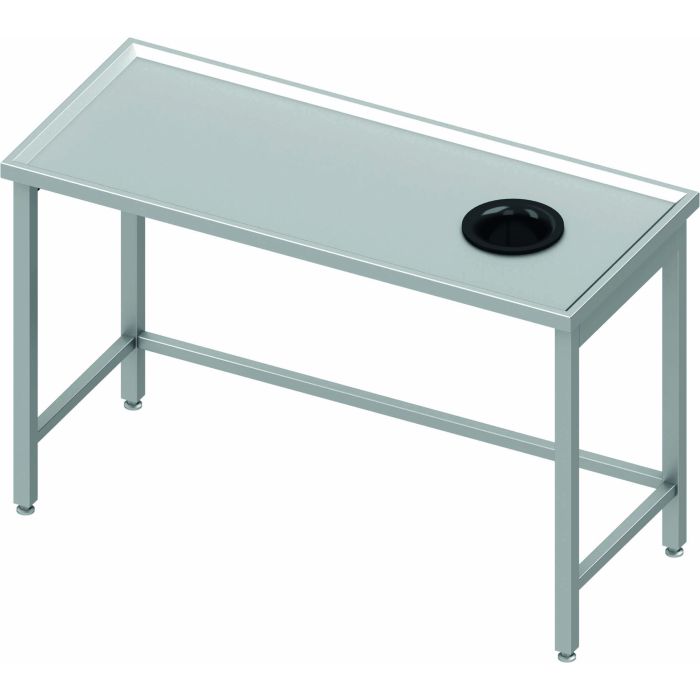 Table Centrale Inox avec Trou Vide-Ordure à Droite - Profondeur 600 - Stalgast – Image 1